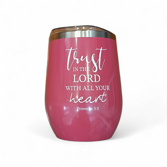 Tumbler Mug St/Steel 360ml - Trust in The Lord - Maroon