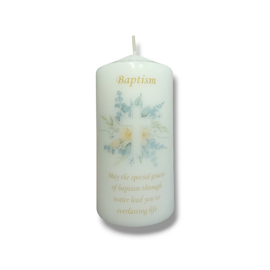 Baptism Candle 12cm: Floral