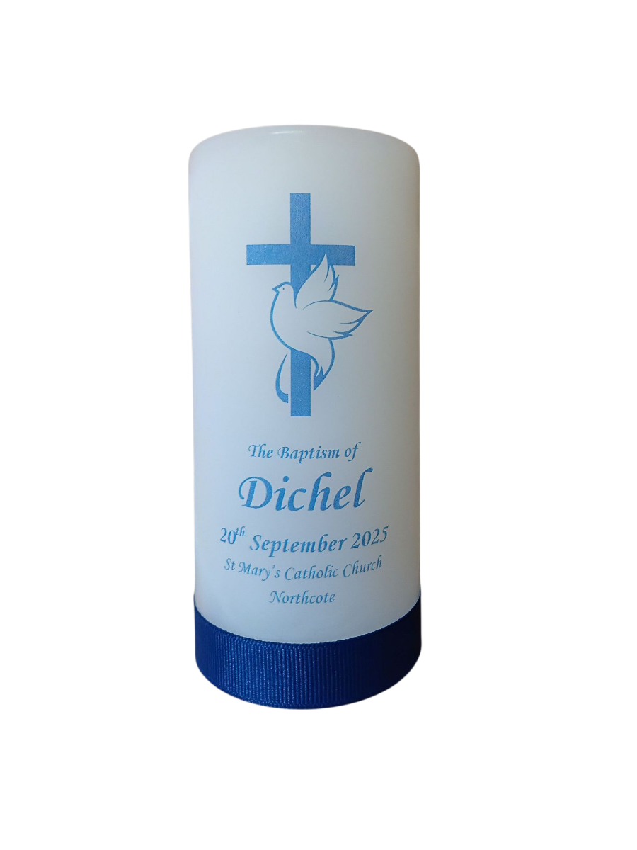 Baptism Candle 14cm: Design 3