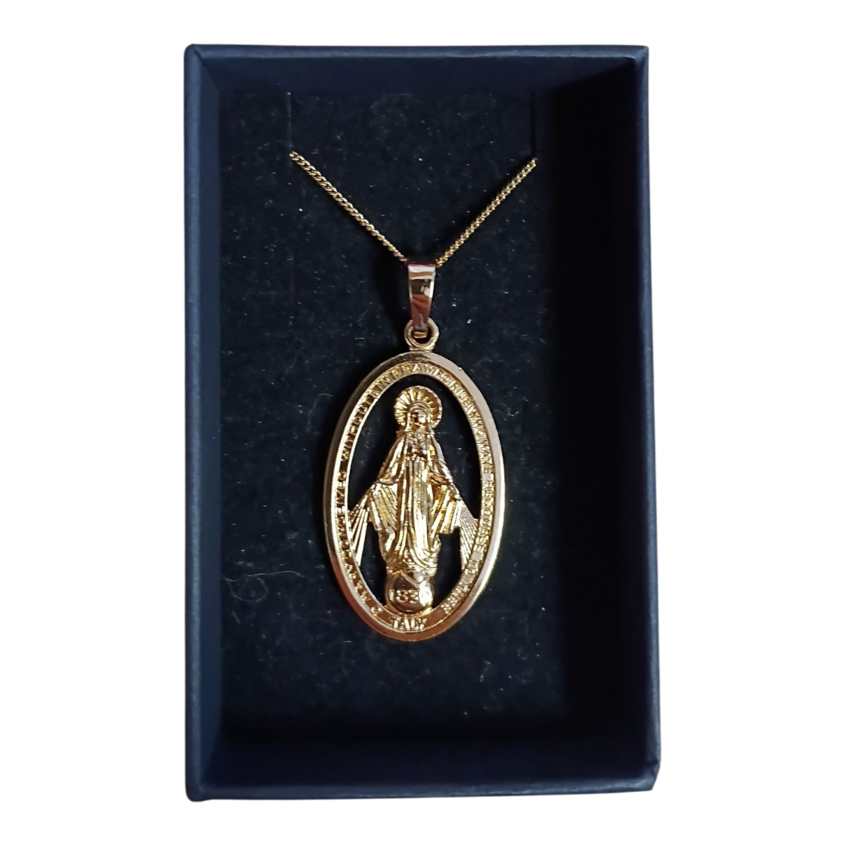 Gold Plated Miraculous Medal 3cm with chain