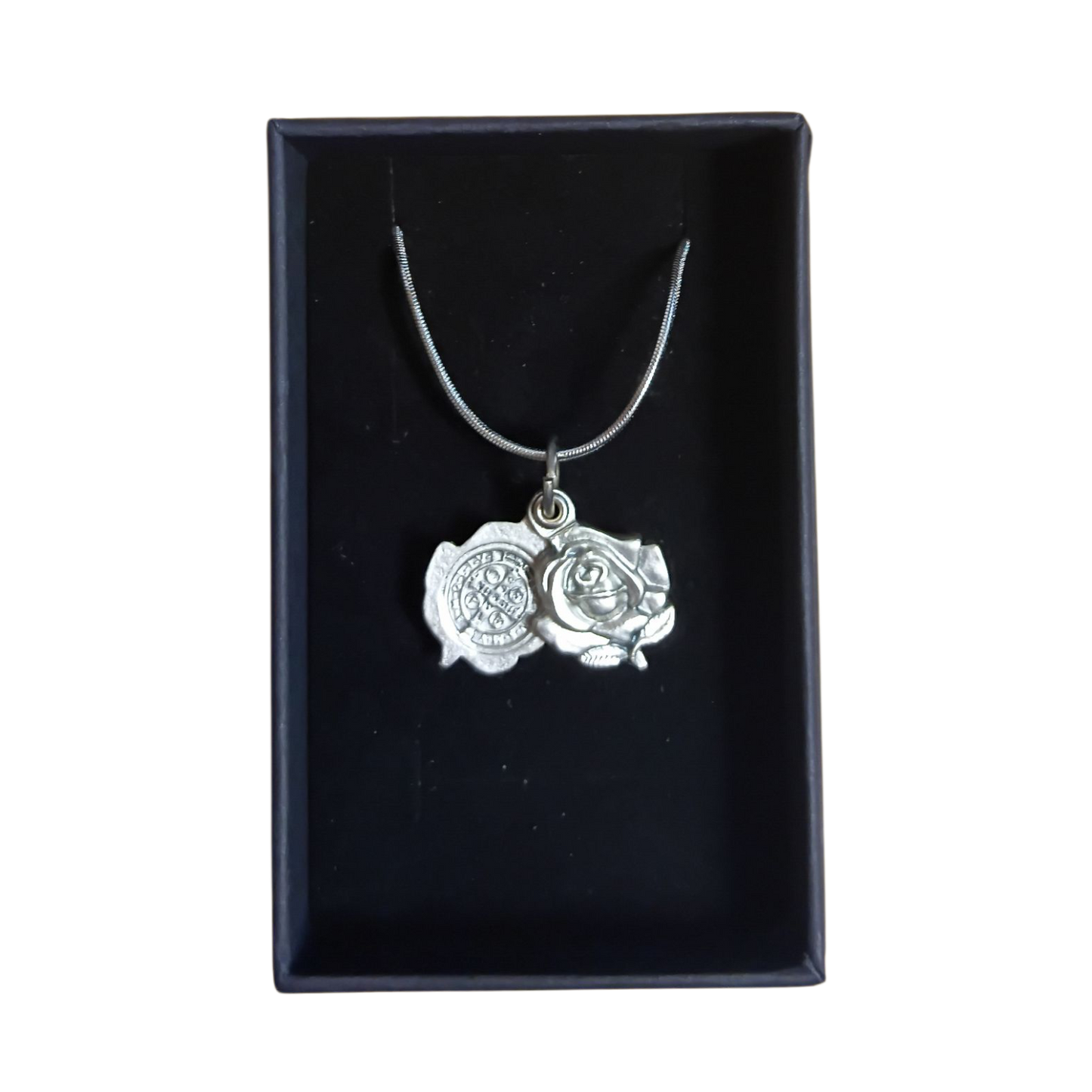 Rosebud St Benedict Medal & Chain