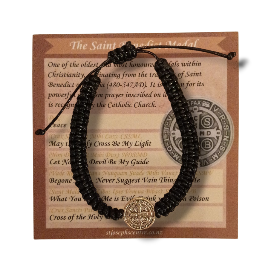St Benedict Medal Bracelet - Black