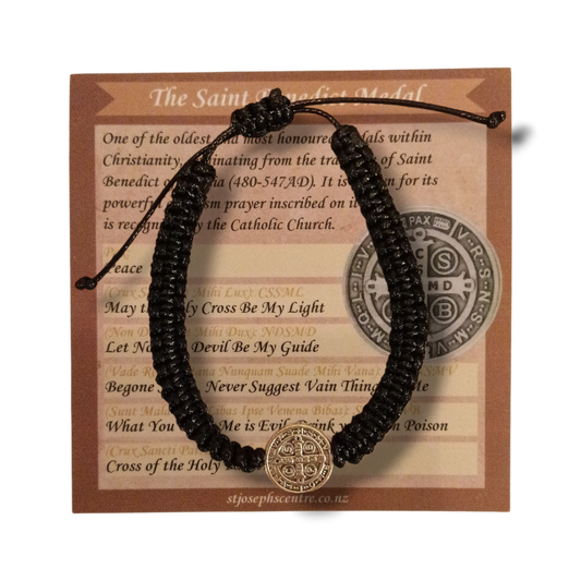 St Benedict Medal Bracelet - Black