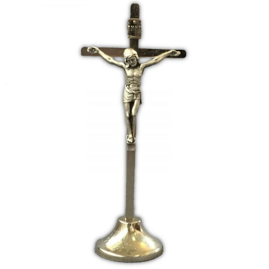 Standing Metal Crucifix: 10cm