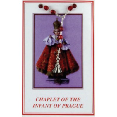 Chaplet Infant of Prague Red Crystal