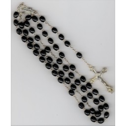 Rosary:Black/Brown wood bead