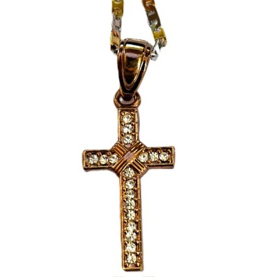 Gold Cross Stones & Motif in Centre and Chain