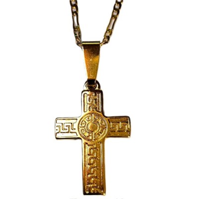 Cross  Rose Gold Coptic w solid chain