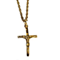 Crucifix small Gold w fine chain