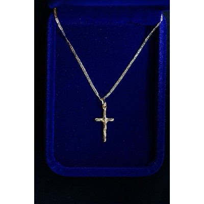 Crucifix small Gold w fine chain