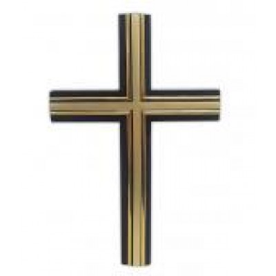 Wooden Cross Medium Black & Gold 25 X 16cm