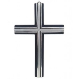 Wooden Cross Small Black & Silver 20 x 13cm