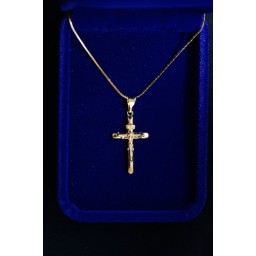 Gold 2-Sided Crucifix and Chain