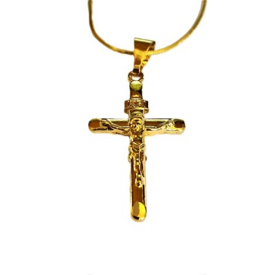 Gold 2-Sided Crucifix and Chain