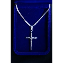 Silver Crucifix 5cm, flat ends and Chain