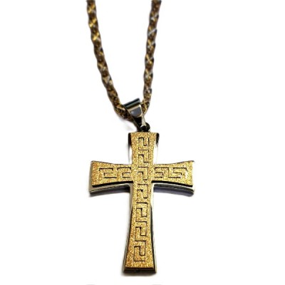 Gold Cross Coptic - Also in Rose Gold on matching chain