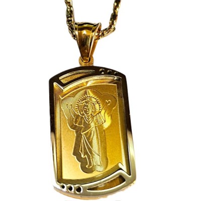 Risen Christ oblong pendant Gold & Silver and chain