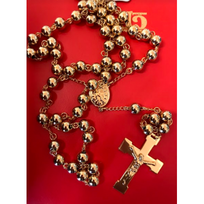 Gold Plated Rosary Beads large beads