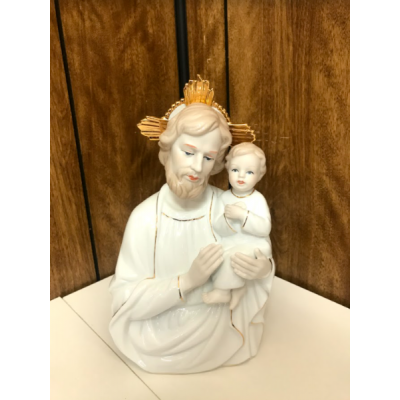 Porcelain Statue of Joseph & Jesus