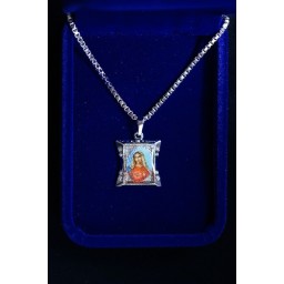 Mary Heart Silver pendant and Chain