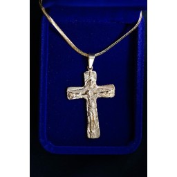 Crucifix Trinity 6cm Gold and Chain