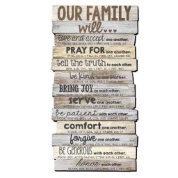 Plaque:Our Family Will Wall/Desktop 5 x 10