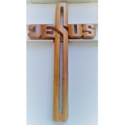 Mahogany Cross Jesus 30cm