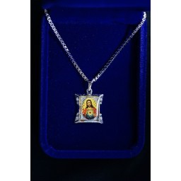 Silver Sacred Heart of Jesus and Chain