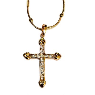 Cross gold, round ends filigree with cross patterns