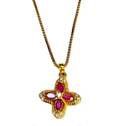 Pendant Gold, with Coloured stones & Diamante