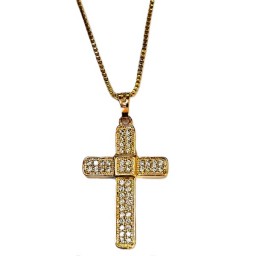 Cross, gold encrusted w stones, outlined with gold Cross, gold encrusted w stones, outlined with gold