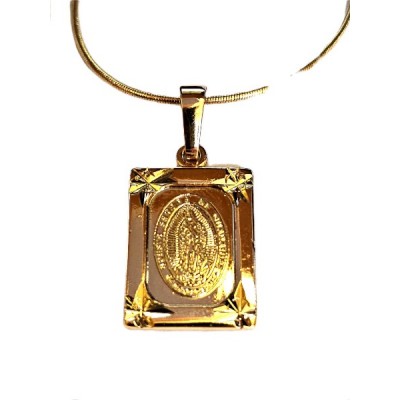 Pendant gold, square O/L Guadalupe