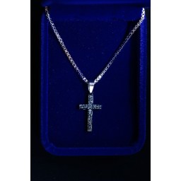 Cross, Black with Our Father (Small) and Chain