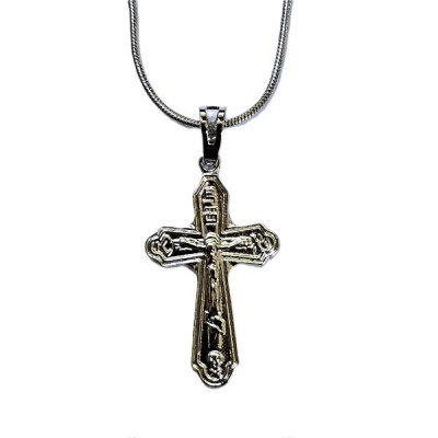 Silver Crucifix 3cm with  42cm fine pattern Chain