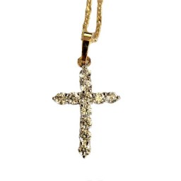 Gold Diamante Cross with Chain