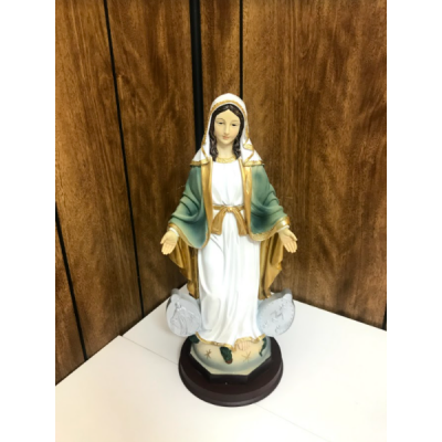 Our Lady of the Miraculous Medal 310mm Round wood base