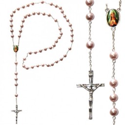 Rosary Glass Pearl 6mm Pink