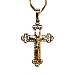 Gold Crucifix 4 cm Goldplated chain 44 cm