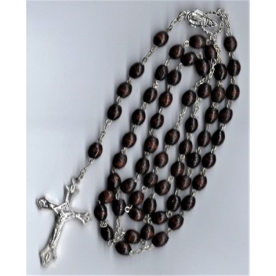 Rosary: Dark Brown wood bead