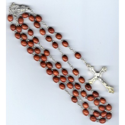 Rosary: Light Brown wood beads