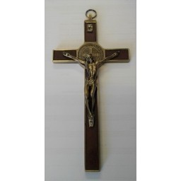 Crucifix St Benedict Wall Hanging Gold 20cm