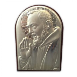 Padre Pio Stg Silver 6cm