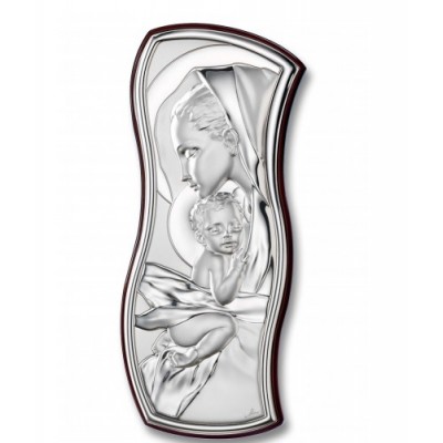 Mother and Child Silver Plaque 8.5cm