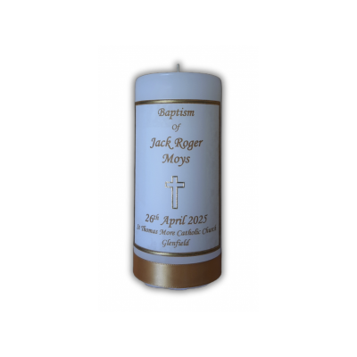 Baptism Candle 14cm: OG Gold