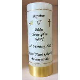 Baptism Candle Gold  190 x 70mm