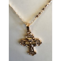 Gold Orthodox Crucifix & chain