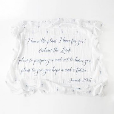 The Plans He Has For You  Jere 29:11 100% Cotton Swaddle
