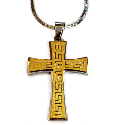 Gold Cross Coptic design and chain