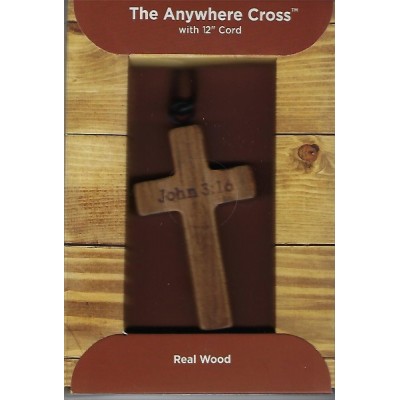 Hanging Cross Wood John 3:16