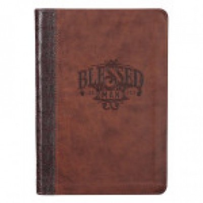 Journal Classic Blessed Man Brown zip Imitation Lthr
